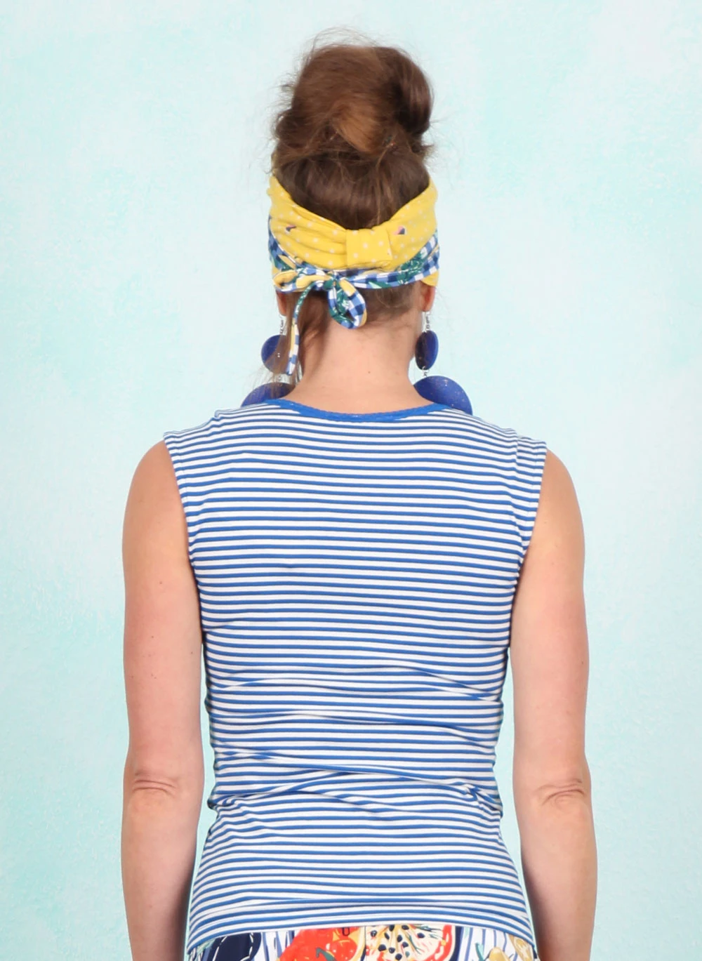 Top, Let Romance Rule, blue-viva-el-sol-stripe - Image 3