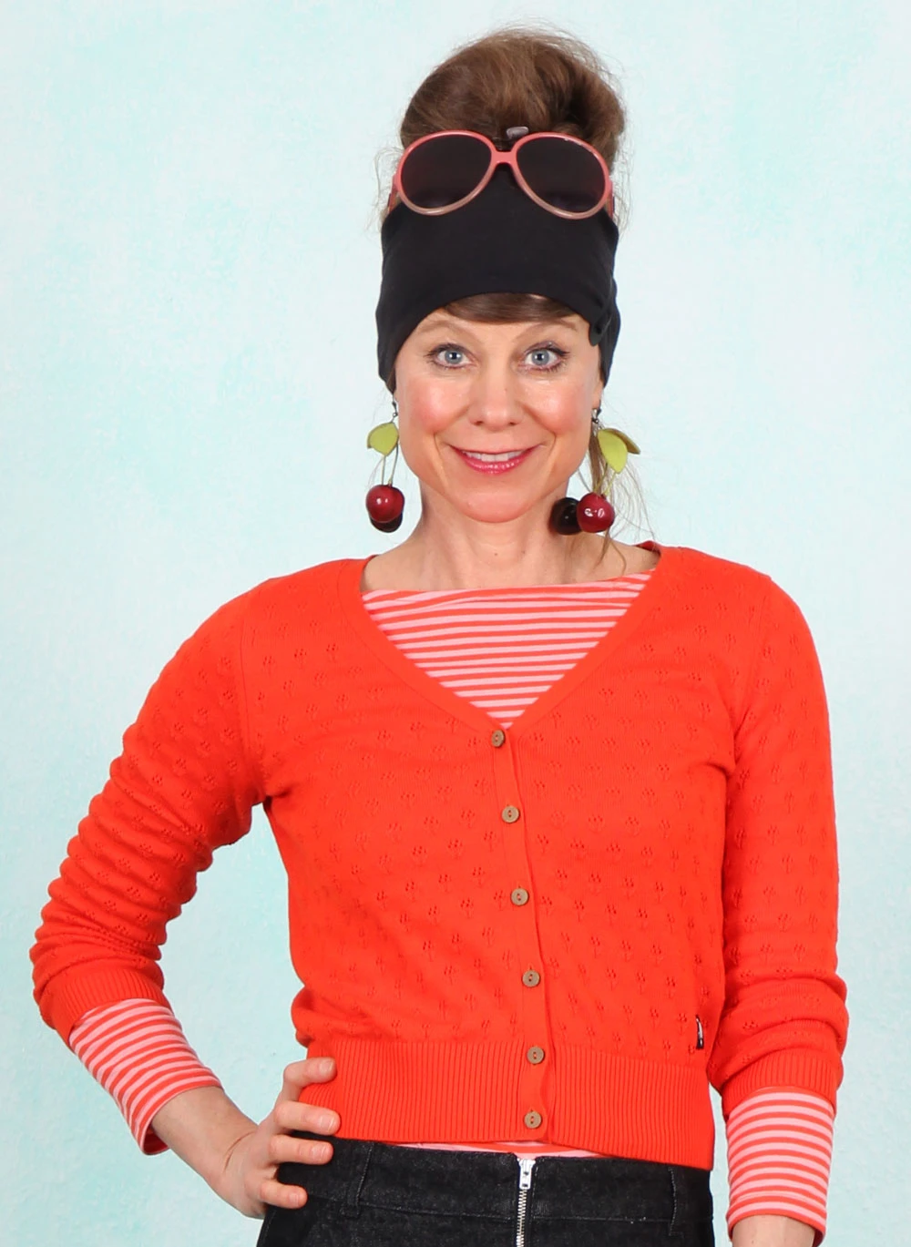 Cardigan, Sweet Petite, red-pears-knit - Image 3