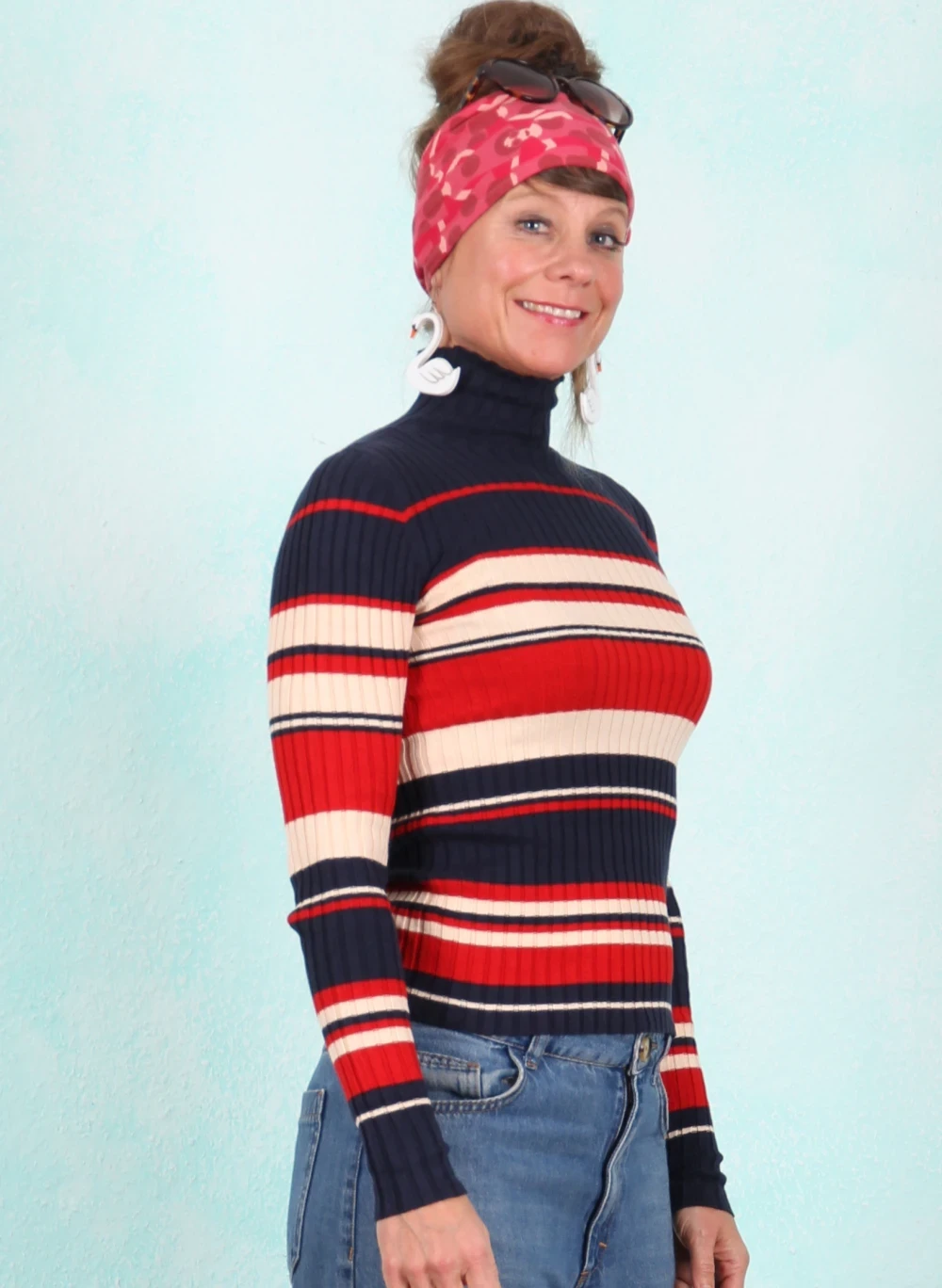 Pullover, Jazz & Chill Out, vintage-varsity-stripe - Image 2