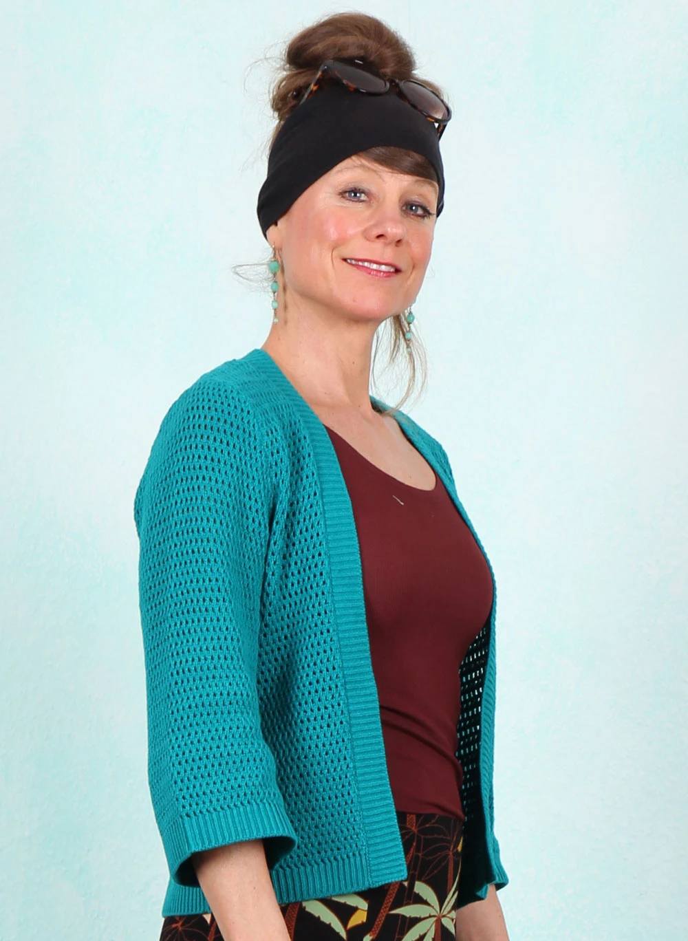 Cardigan, 08767-205, petrol - Image 2