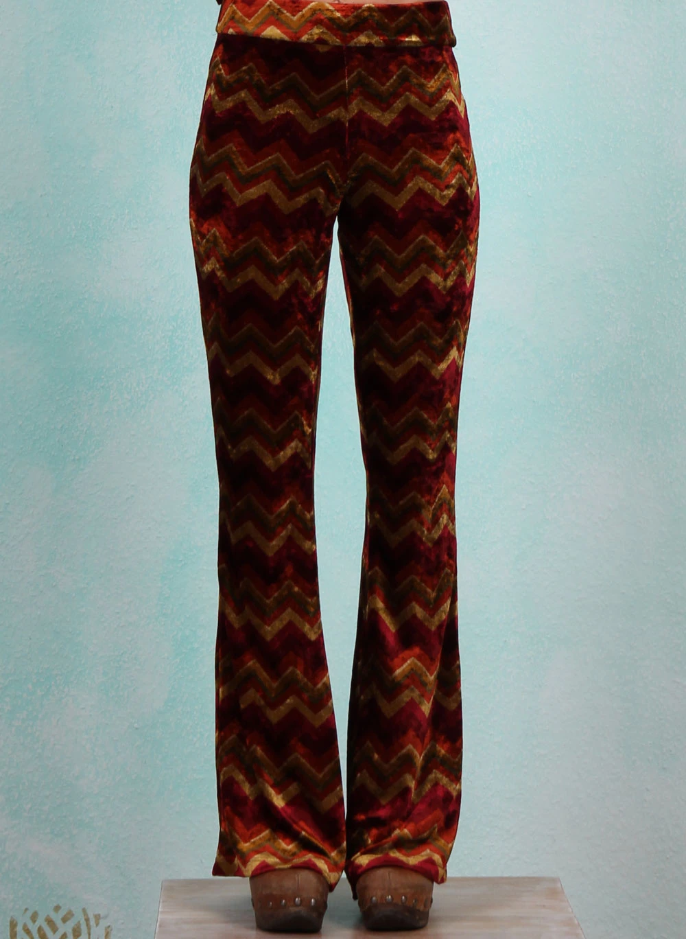 Samt-Hose, 09360-622, red-multi - Image 1