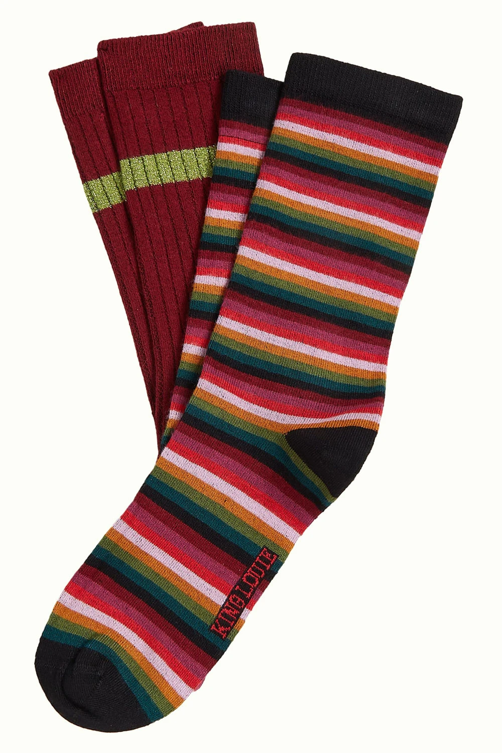 Socken 2er-Pack, 09388-622, dark-red-multi - Image 1