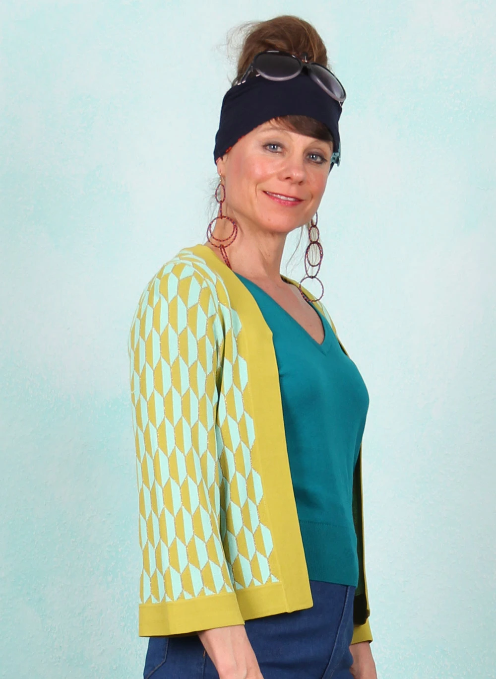 Cardigan, 09633-833, green-multi - Image 2
