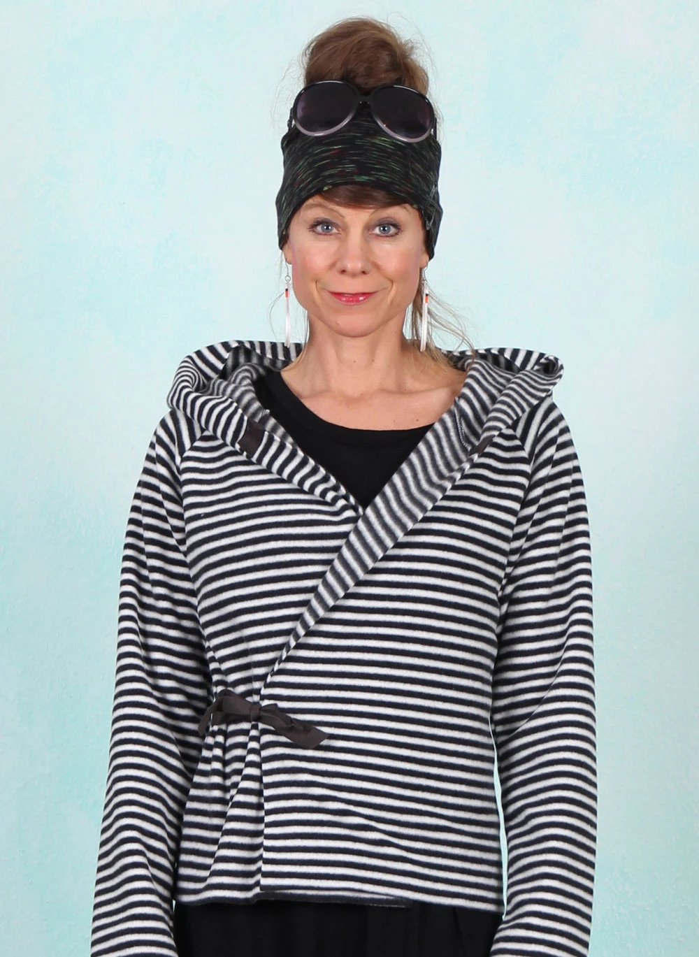 Fleece-Jacke, 1009-673, black-white - Image 1