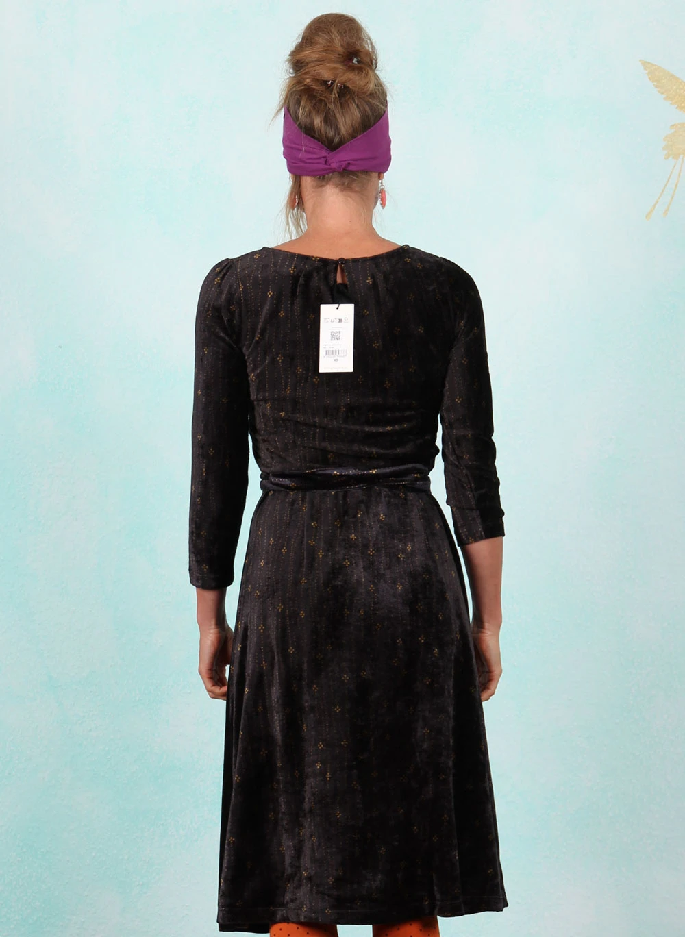 Samt-Kleid, 10204-007, black - Image 3