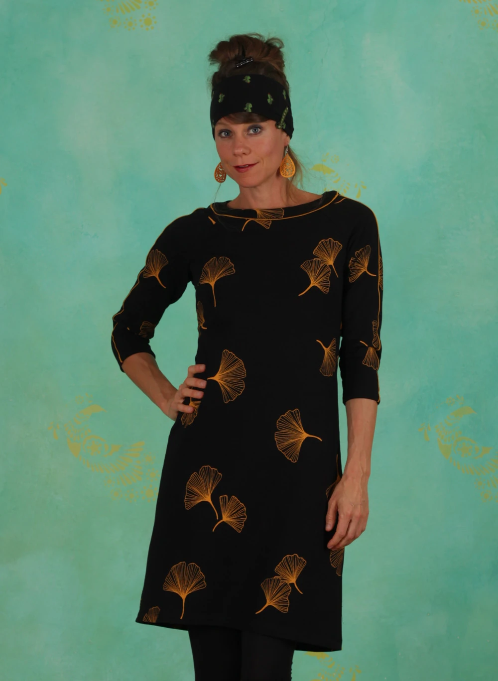 Kleid, 1040-014, black-gold - Image 1