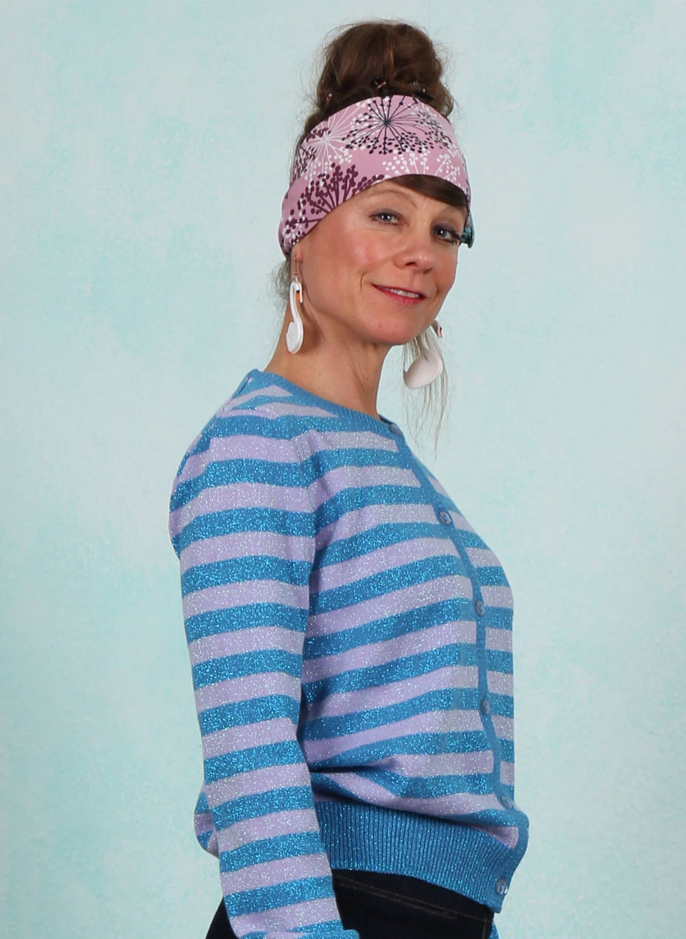 Cardigan, 11893-5361, sparkling-turquoise-light-lilac - Image 2