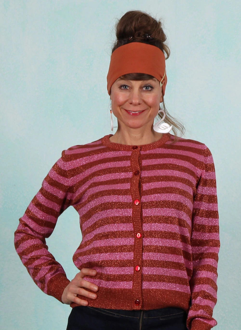 Cardigan, 11893-5370, sparkling-pink-brown - Image 3