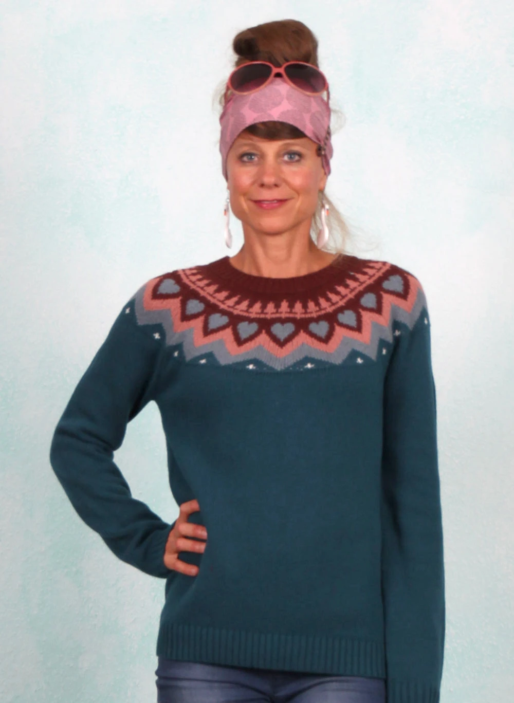 Pullover, 11992-4249, petrol - Image 1