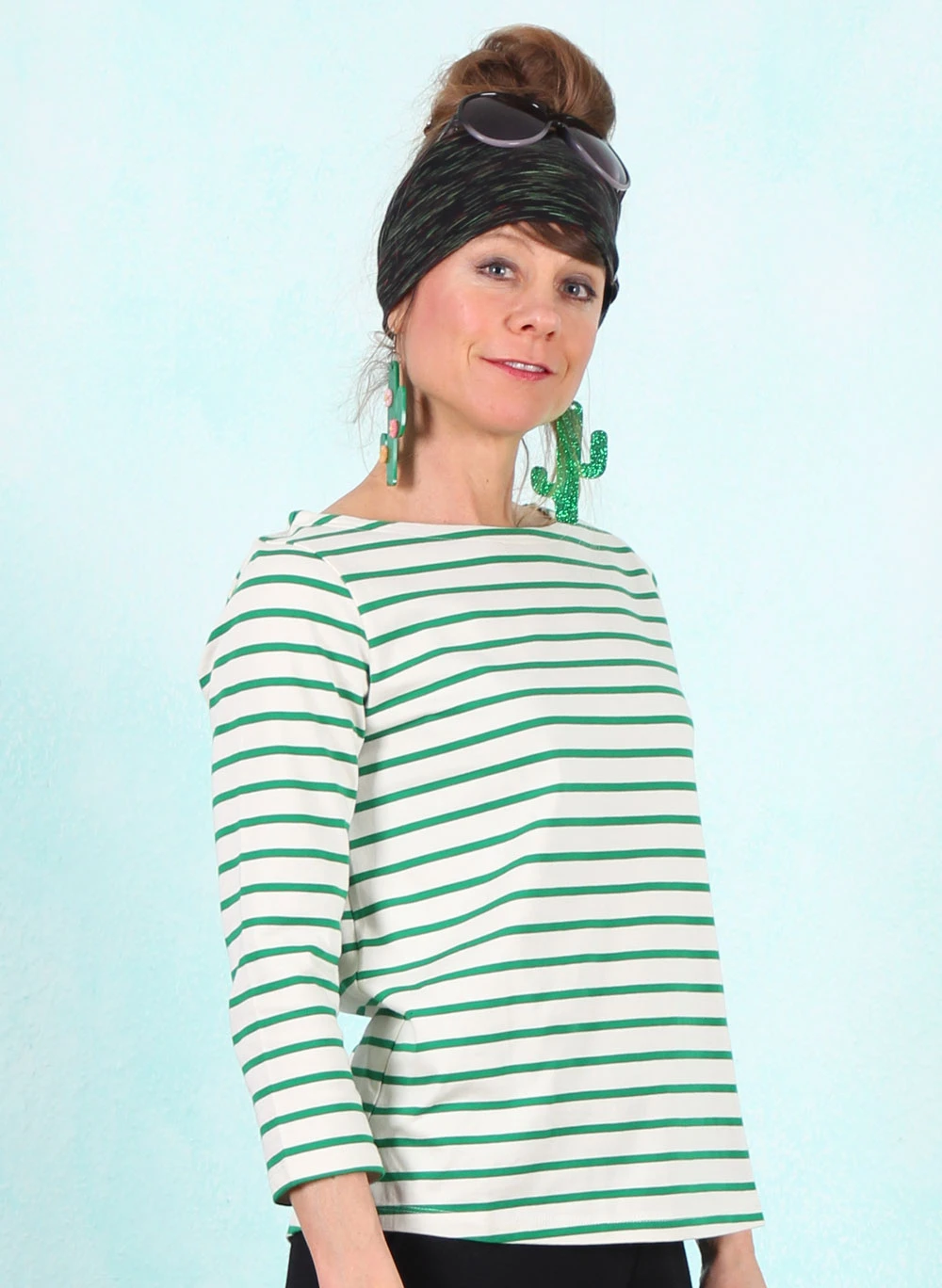 Shirt, 12070-4211, green-beige - Image 2