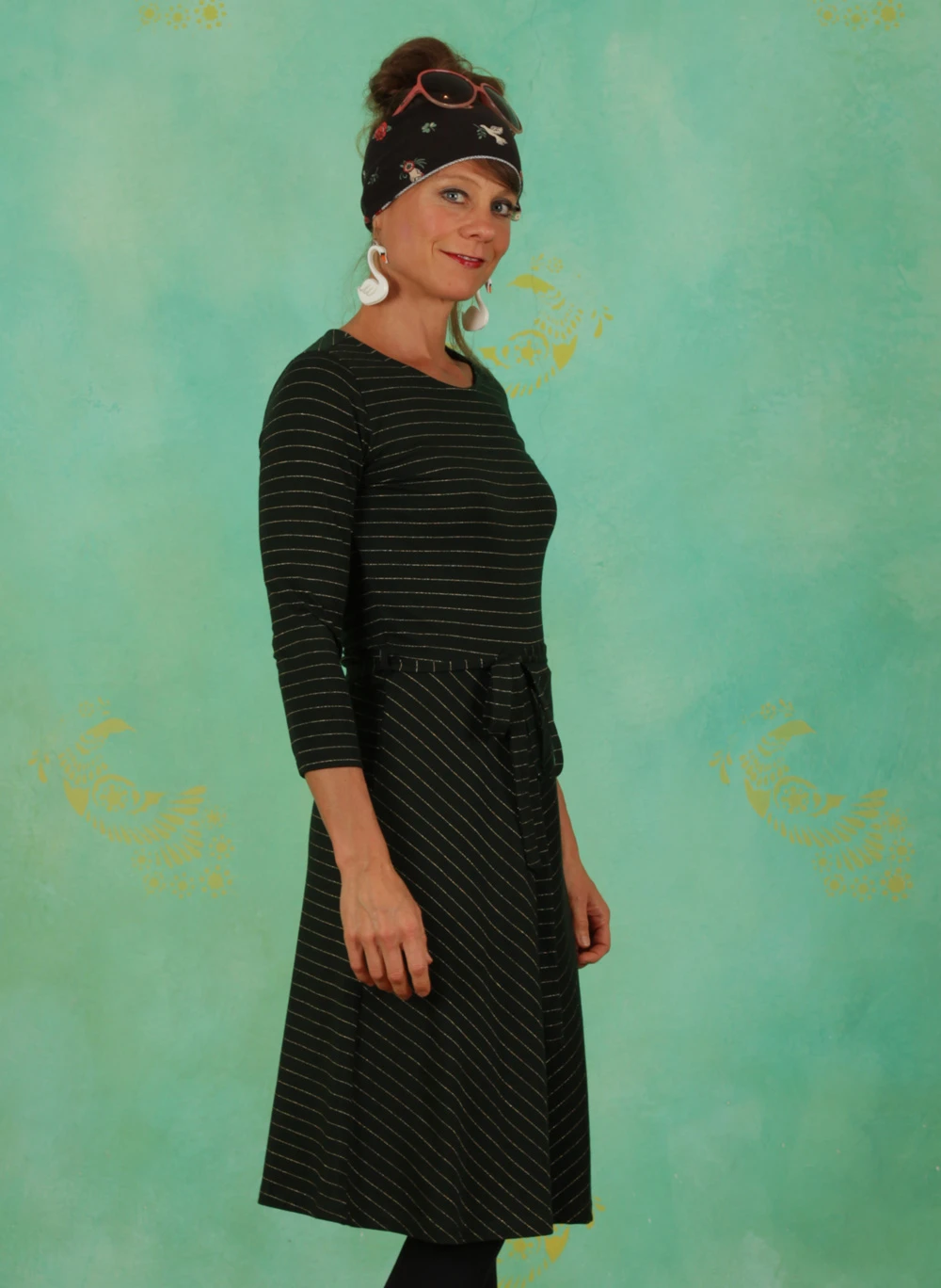 Kleid, 12102A, stripes-green - Image 2