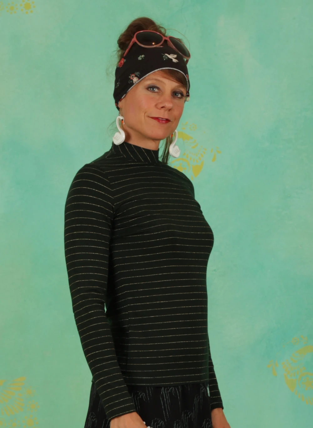 Shirt, 12203A, stripes-green - Image 2