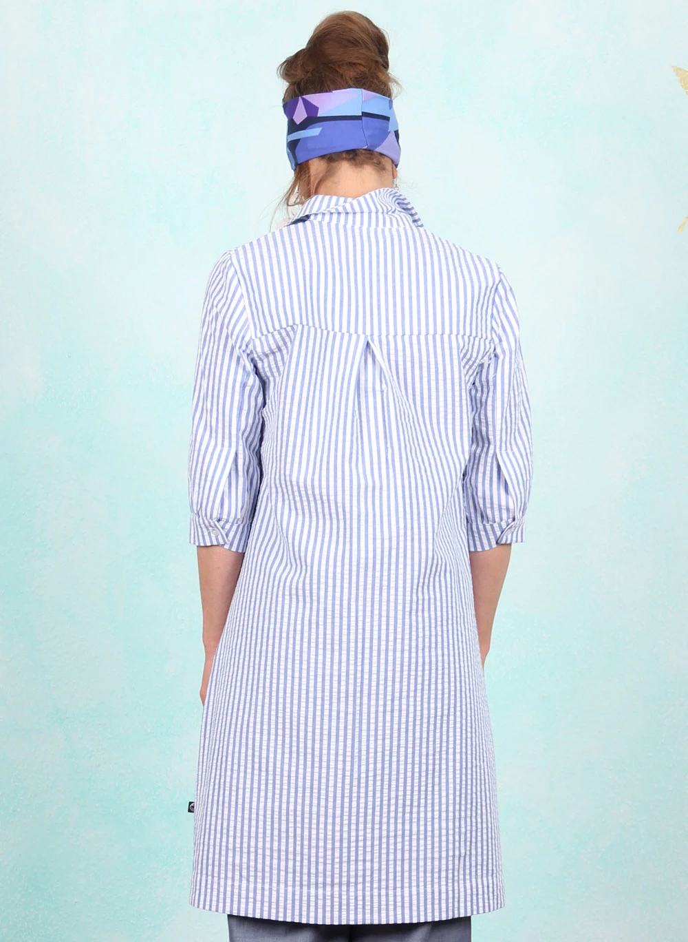Kleid, 12241-0078, blue-white - Image 3