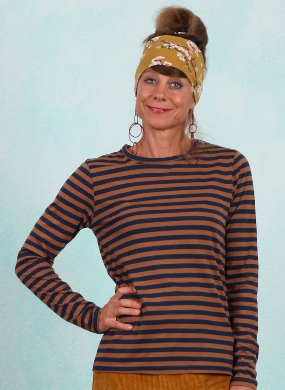 Shirt, 12276-4286, blue-brown - Image 1