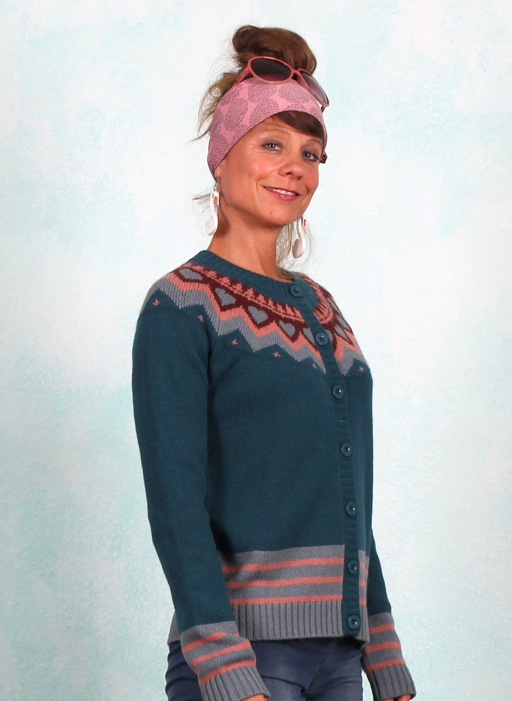 Cardigan, 12356-4249, petrol - Image 2