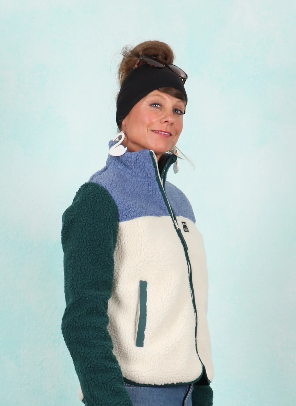 Fleece-Jacke, 12397-05792, beige-multi - Image 2