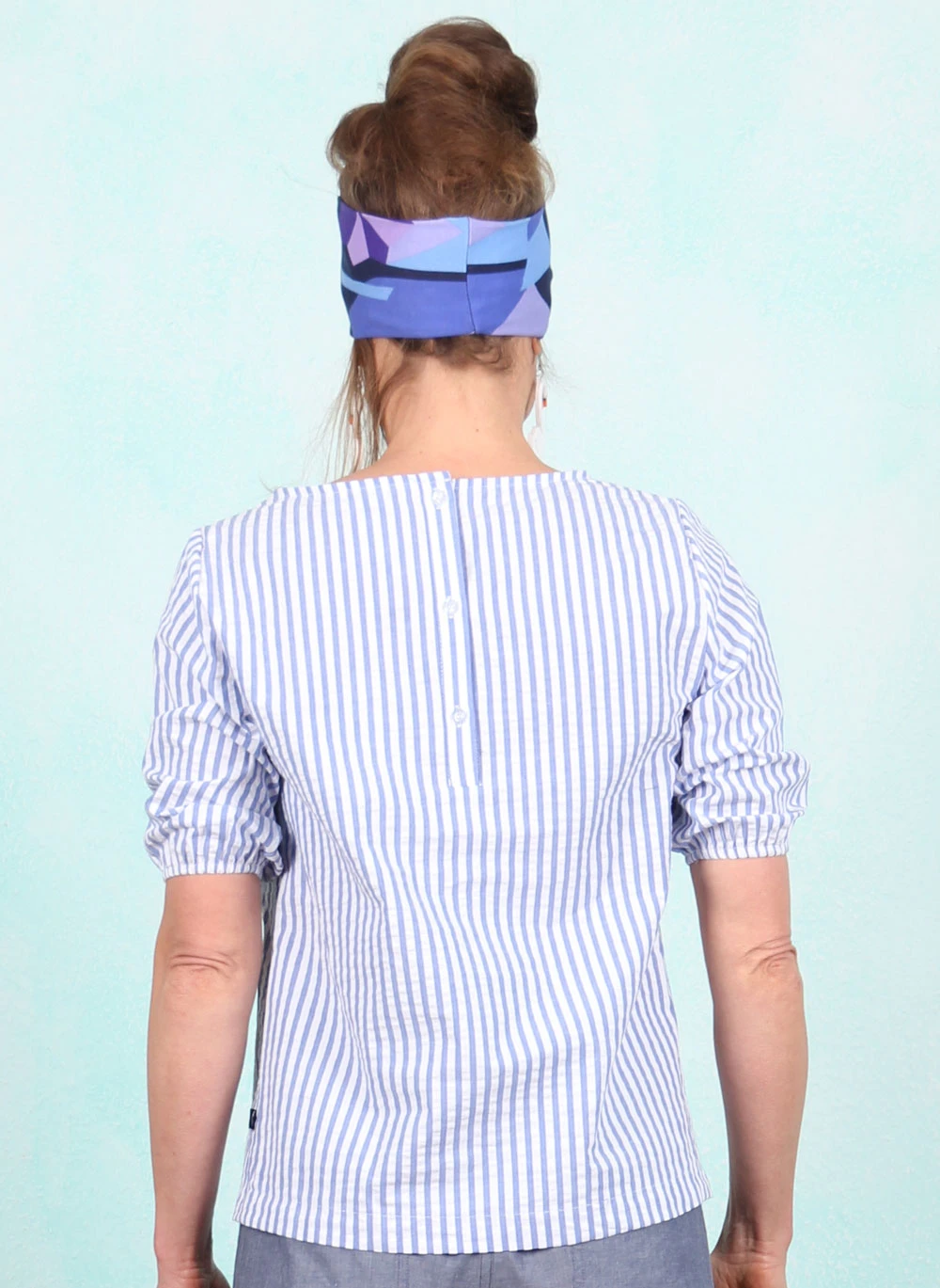 Bluse, 12415-4048, blue-white - Image 3