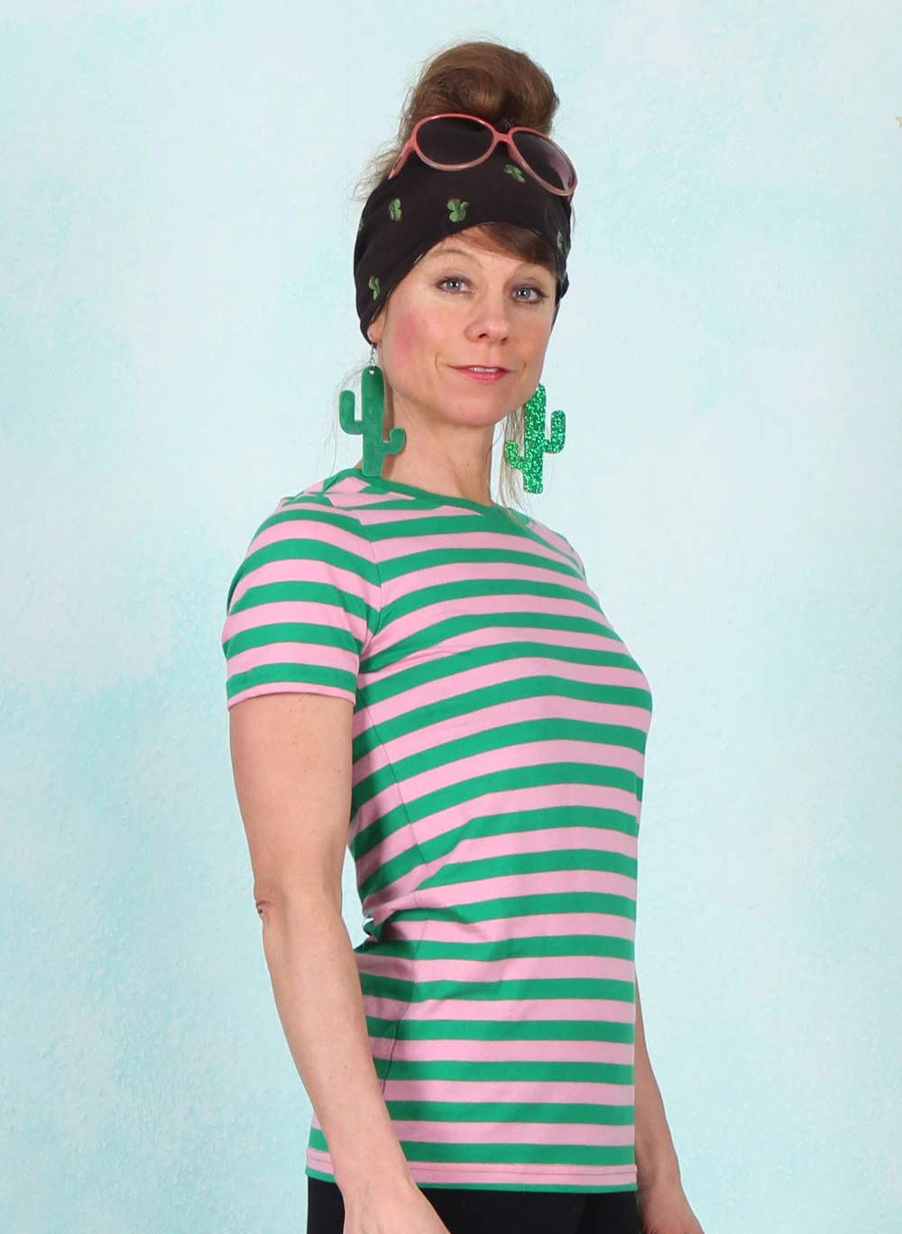 Shirt, 12459-4218, green-rose - Image 2