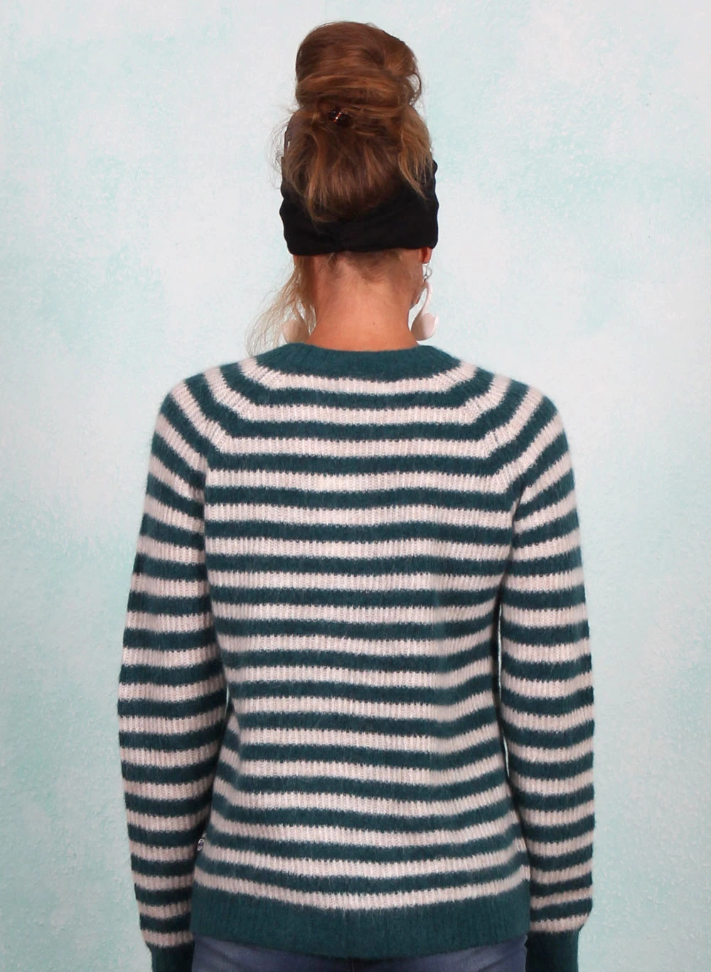 Pullover, 12495-4256, petrol-beige - Image 3