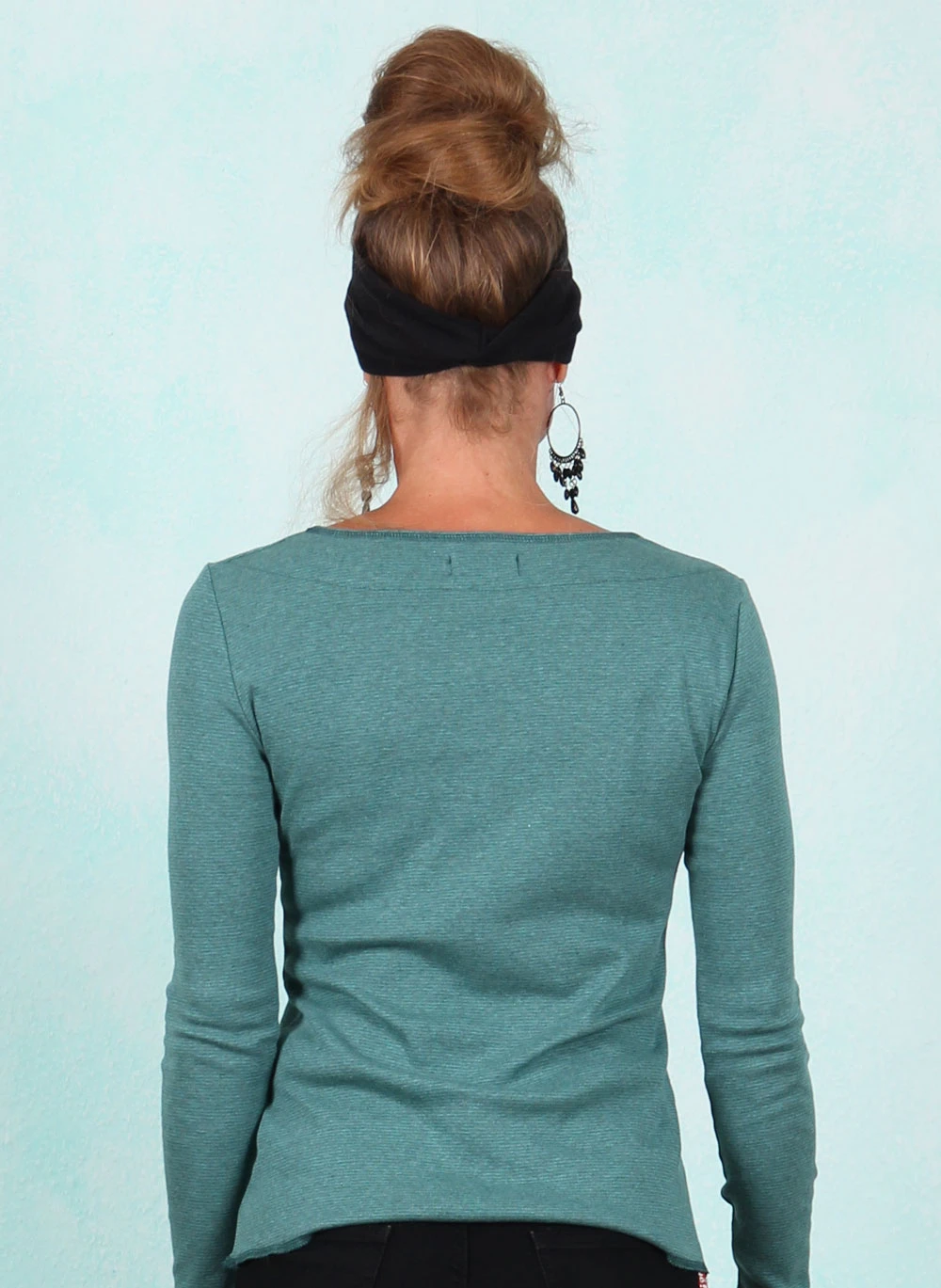 Shirt, 12675-1-465, green-grey-stripes - Image 3