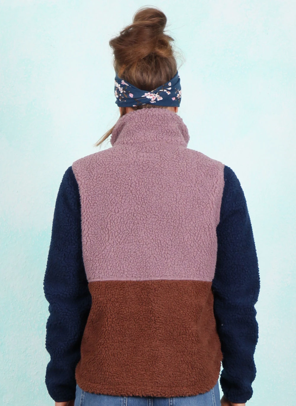 Fleece-Jacke, 12912-05151, dark-blue-lilac-brown - Image 3