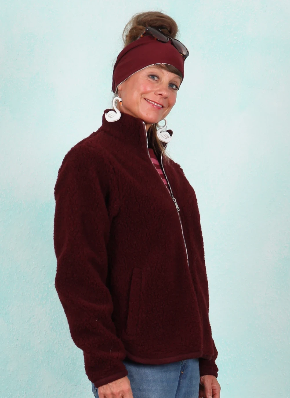 Fleece-Jacke, 13054-05826, dark-wine - Image 2