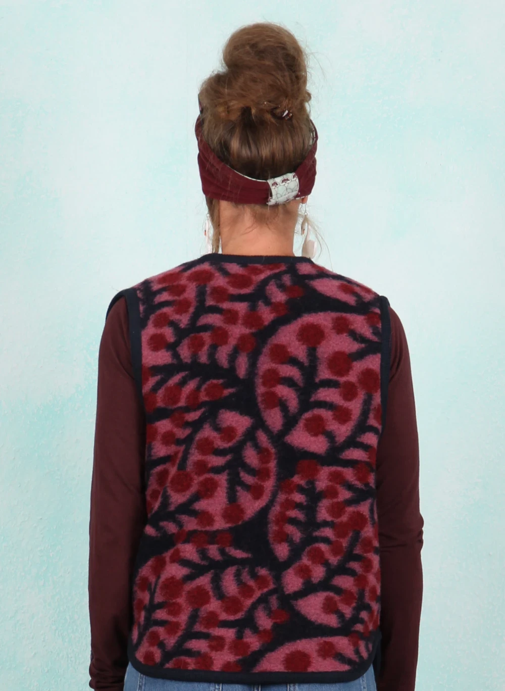 Fleece-Weste, 13059-05835, dark-pink-blue - Image 3