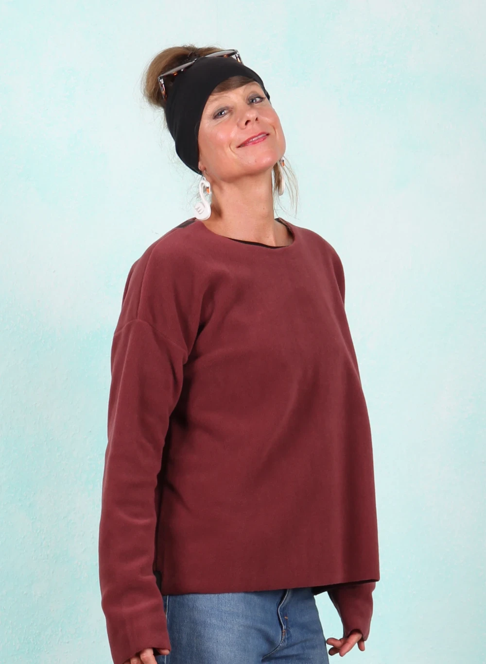 Fleece-Pullover, 1359-474, wine - Image 2