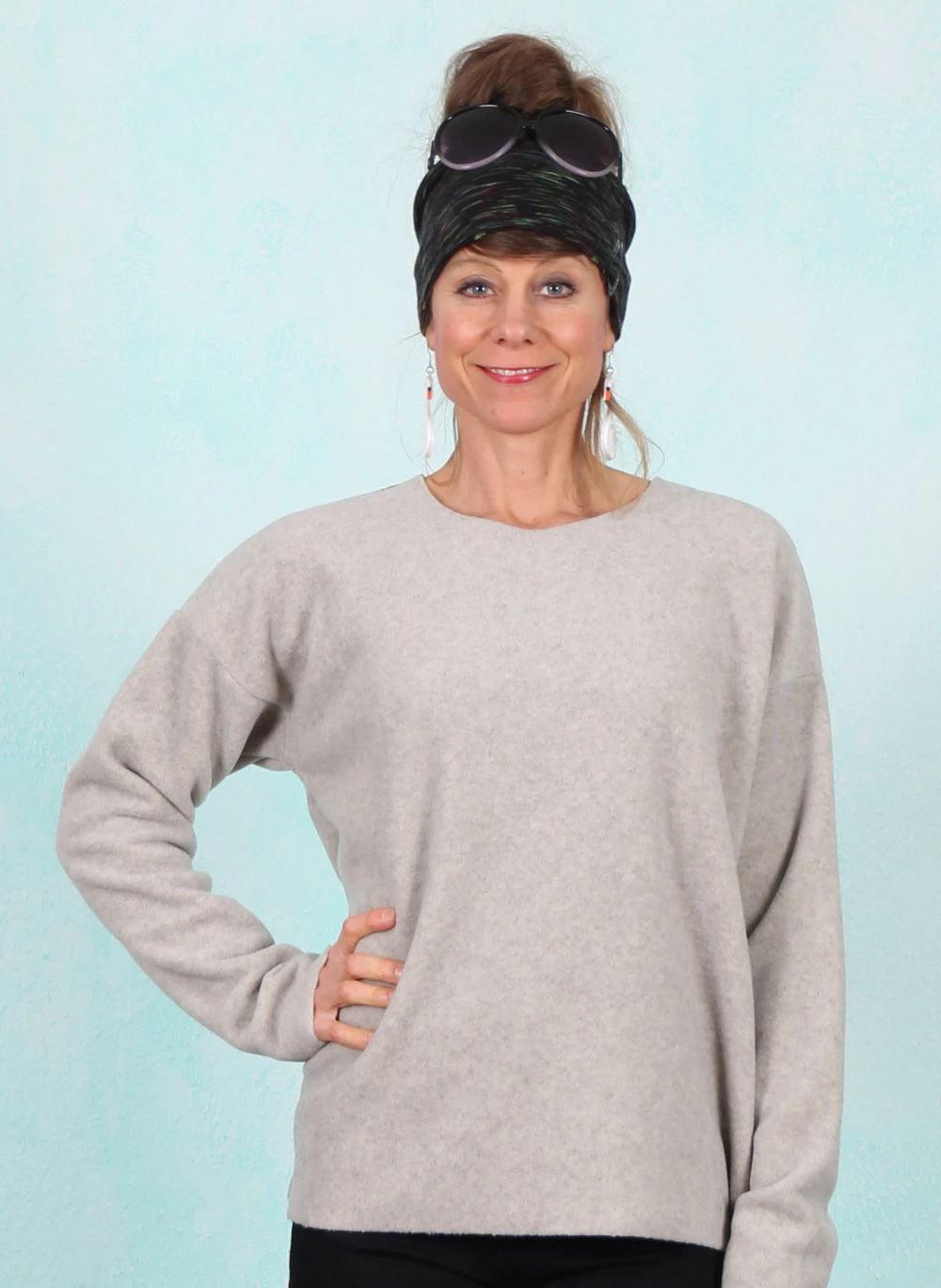 Fleece-Pullover, 1359-805, light-grey - Image 1