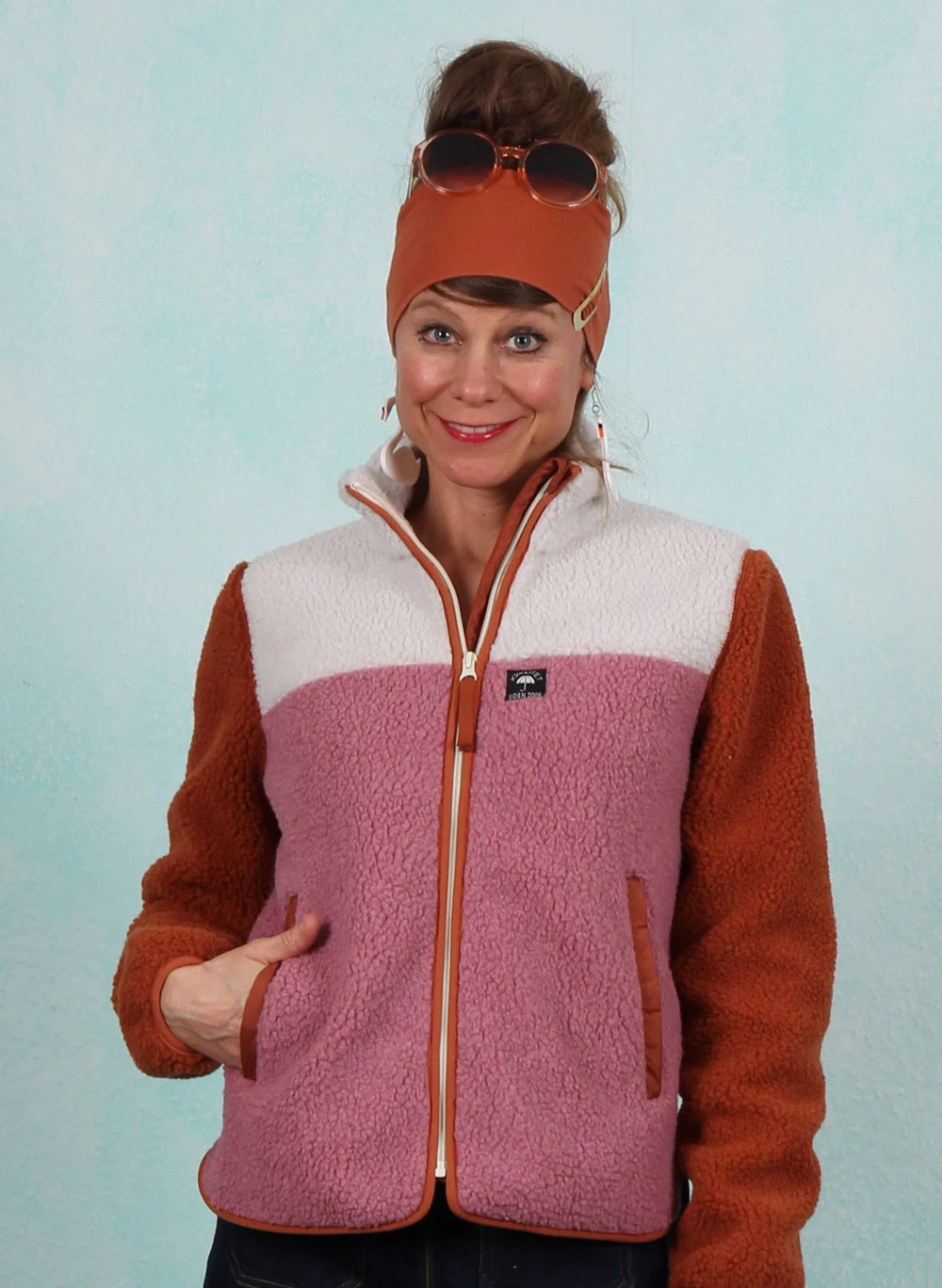 Fleece-Jacke, 39739-9506, offwhite-rose-brown - Image 2