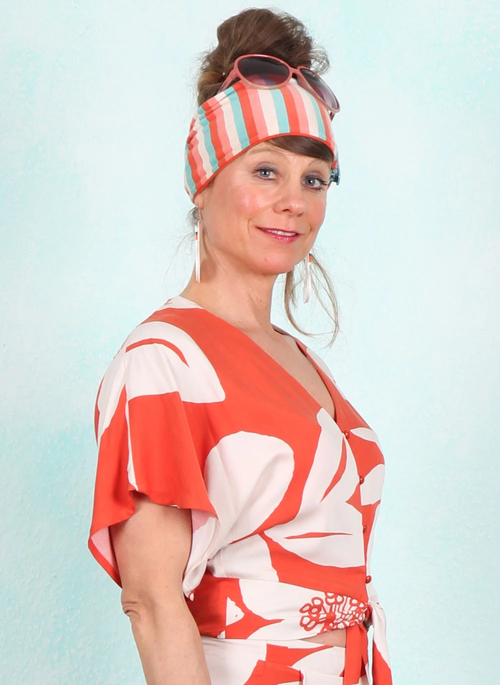 Bluse, 61245B, orange-red - Image 2