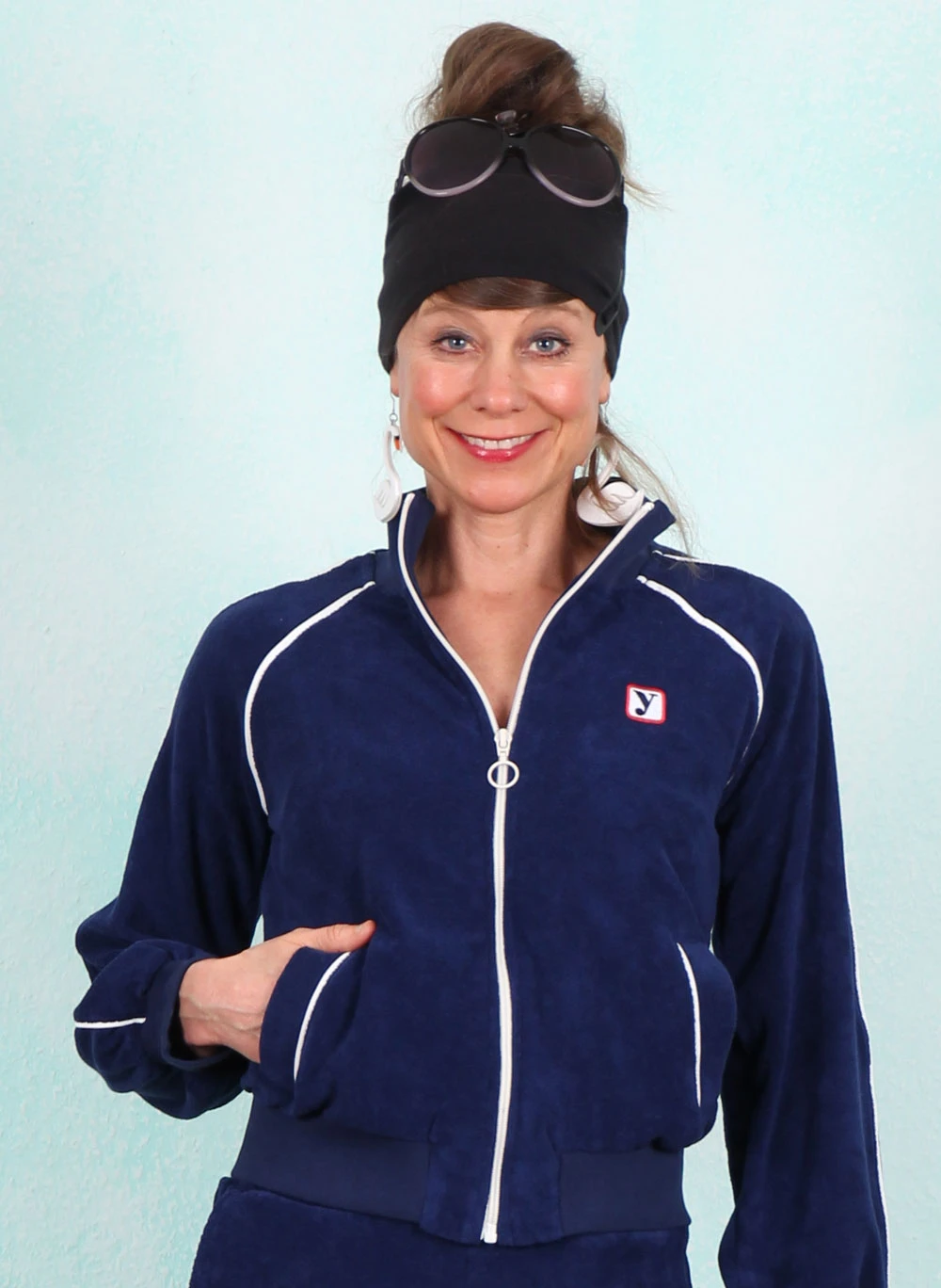 Frottee-Jacke, 61673A, blue - Image 1