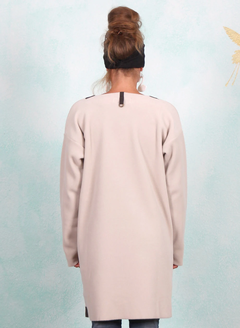Fleece-Cardigan, 7104-831, beige - Image 3