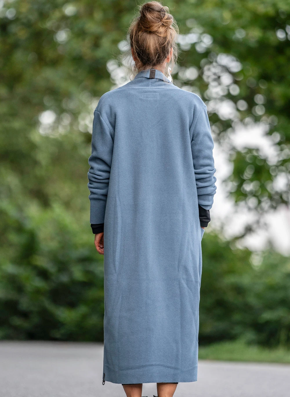 Fleece-Cardigan, 7162-794, blue - Image 3