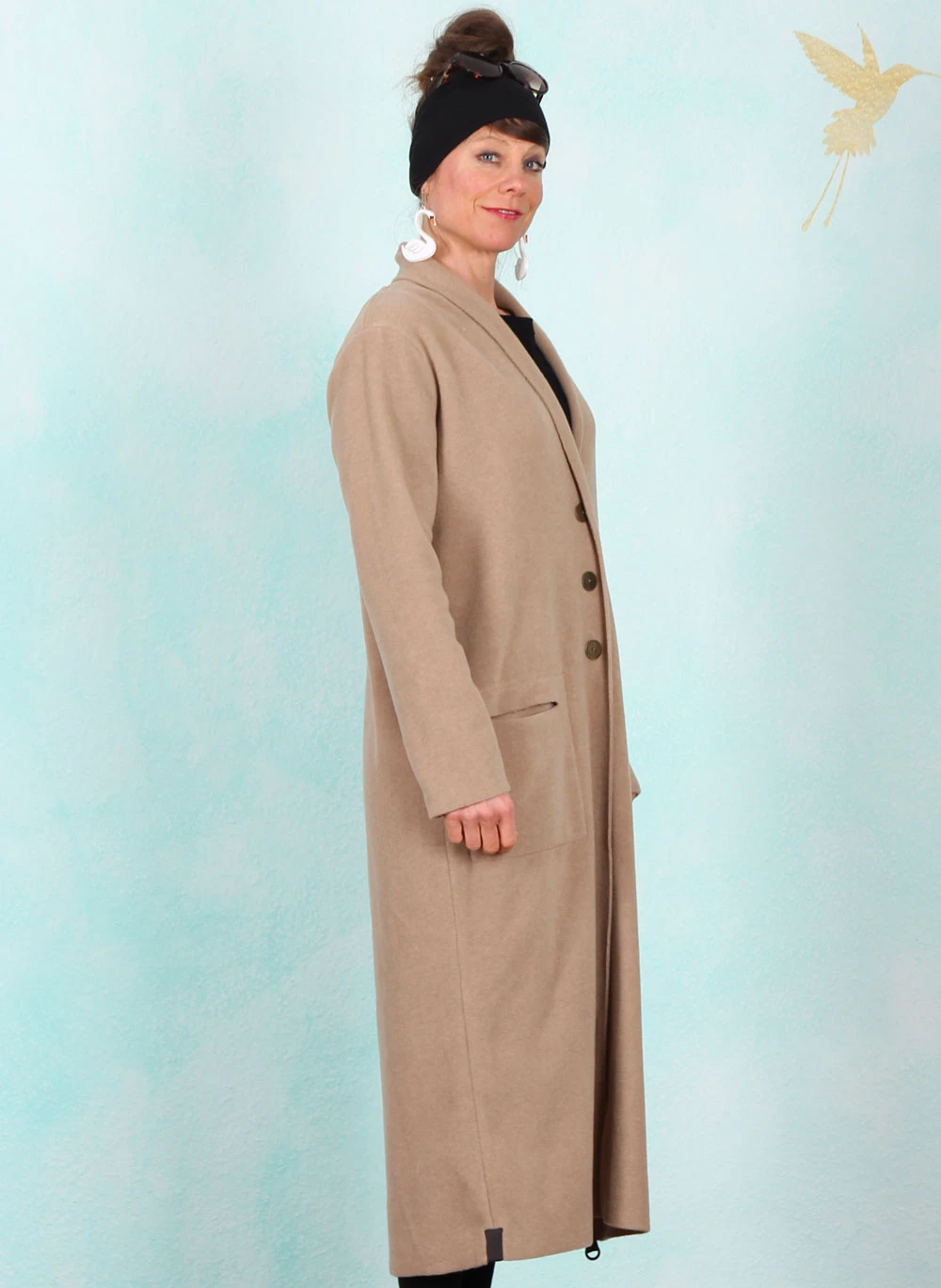 Fleece-Cardigan, 7162-815, light-brown - Image 2