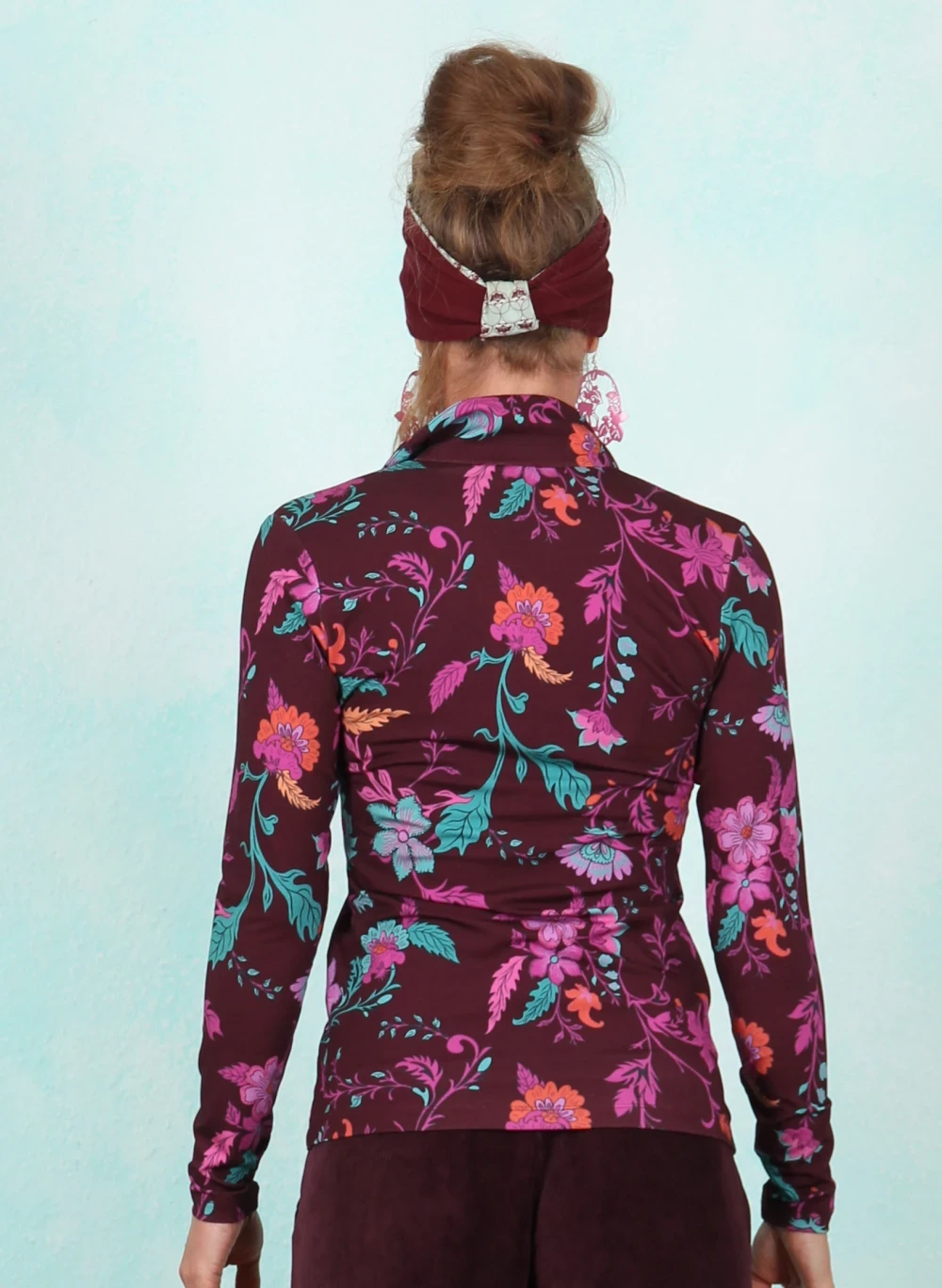 Bluse, AW26111, wine-multi - Image 3