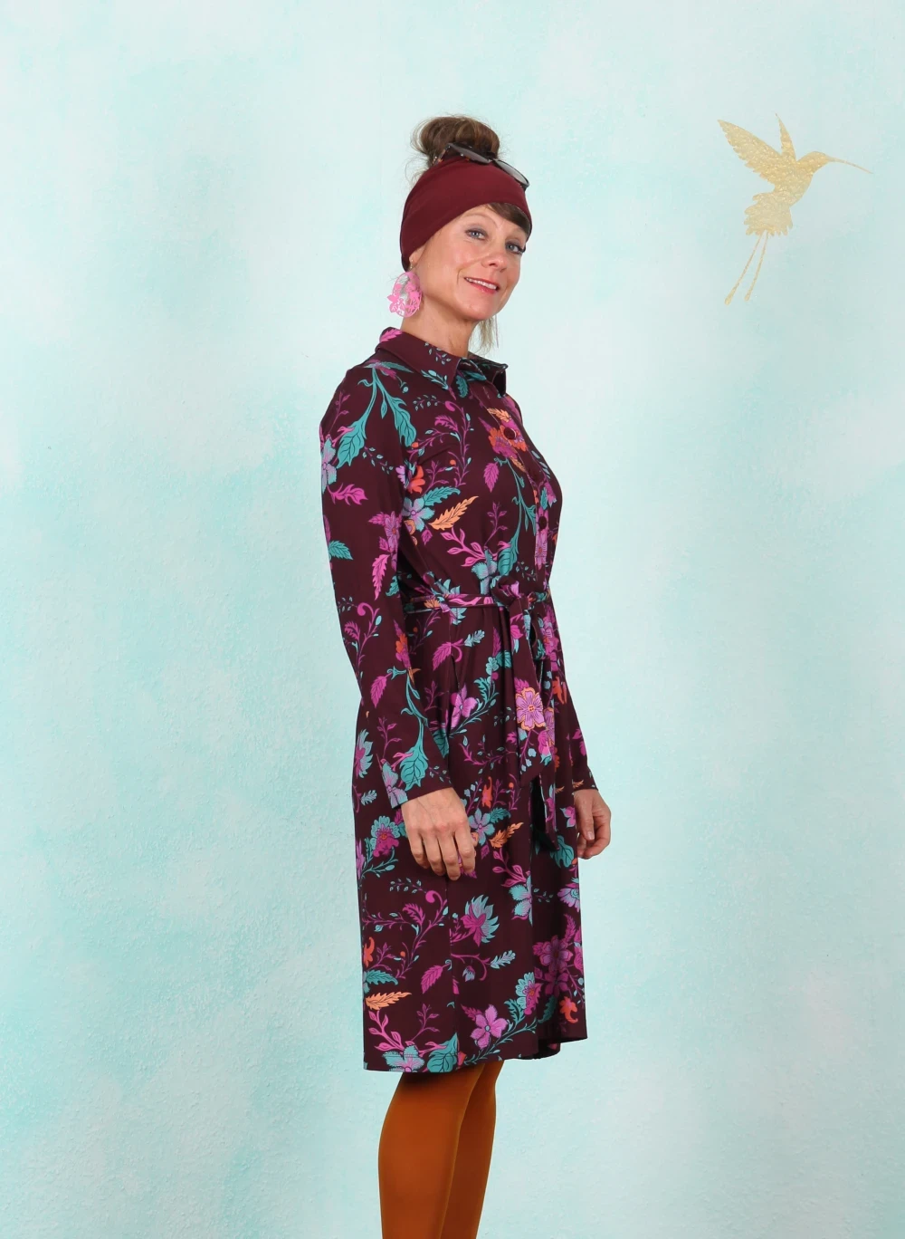 Kleid, AW26112, wine-multi - Image 2