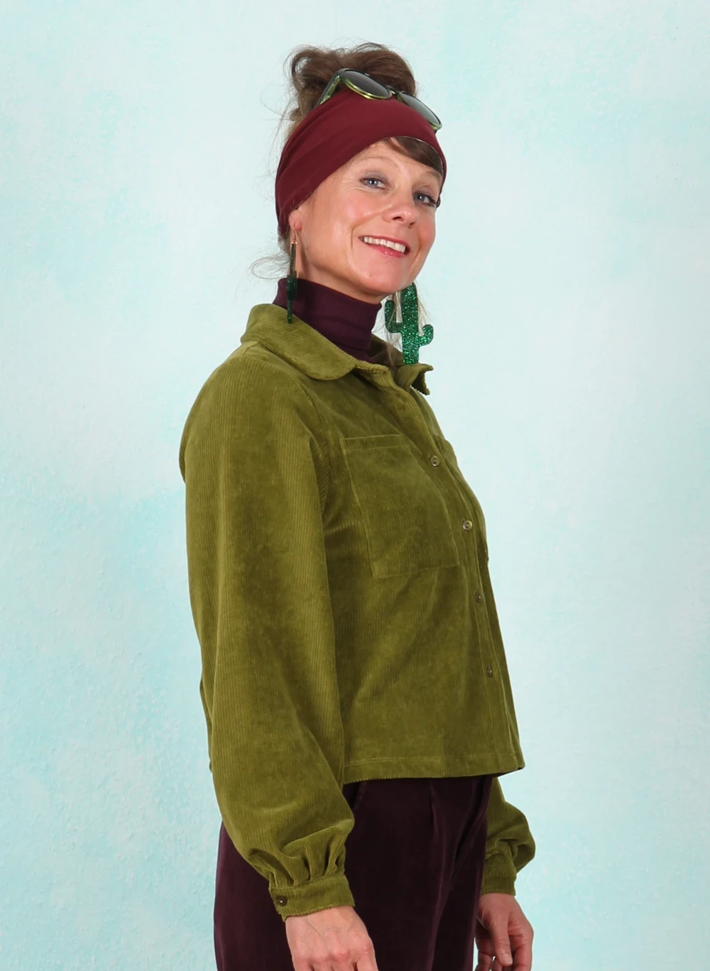 Cord-Velour-Hemd, AW26320, green - Image 2