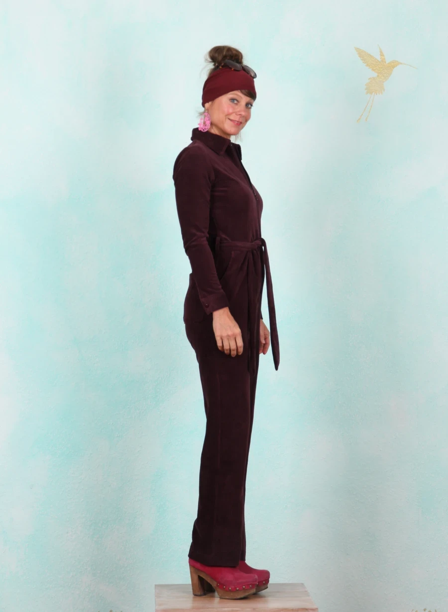 Cord-Velours-Jumpsuit, AW26322, wine - Image 2