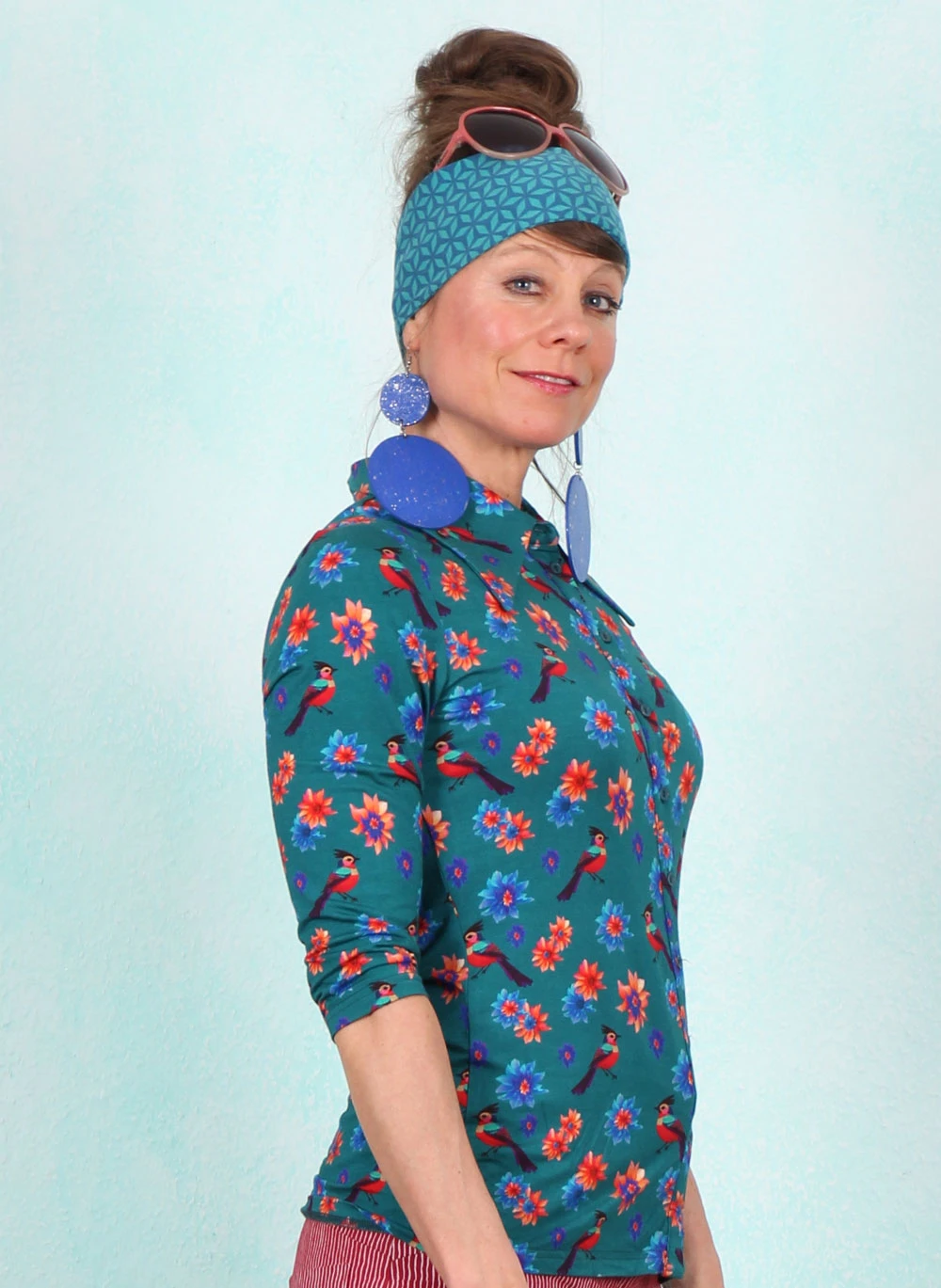 Bluse, FA001-TPFC7-C10, petrol - Image 2