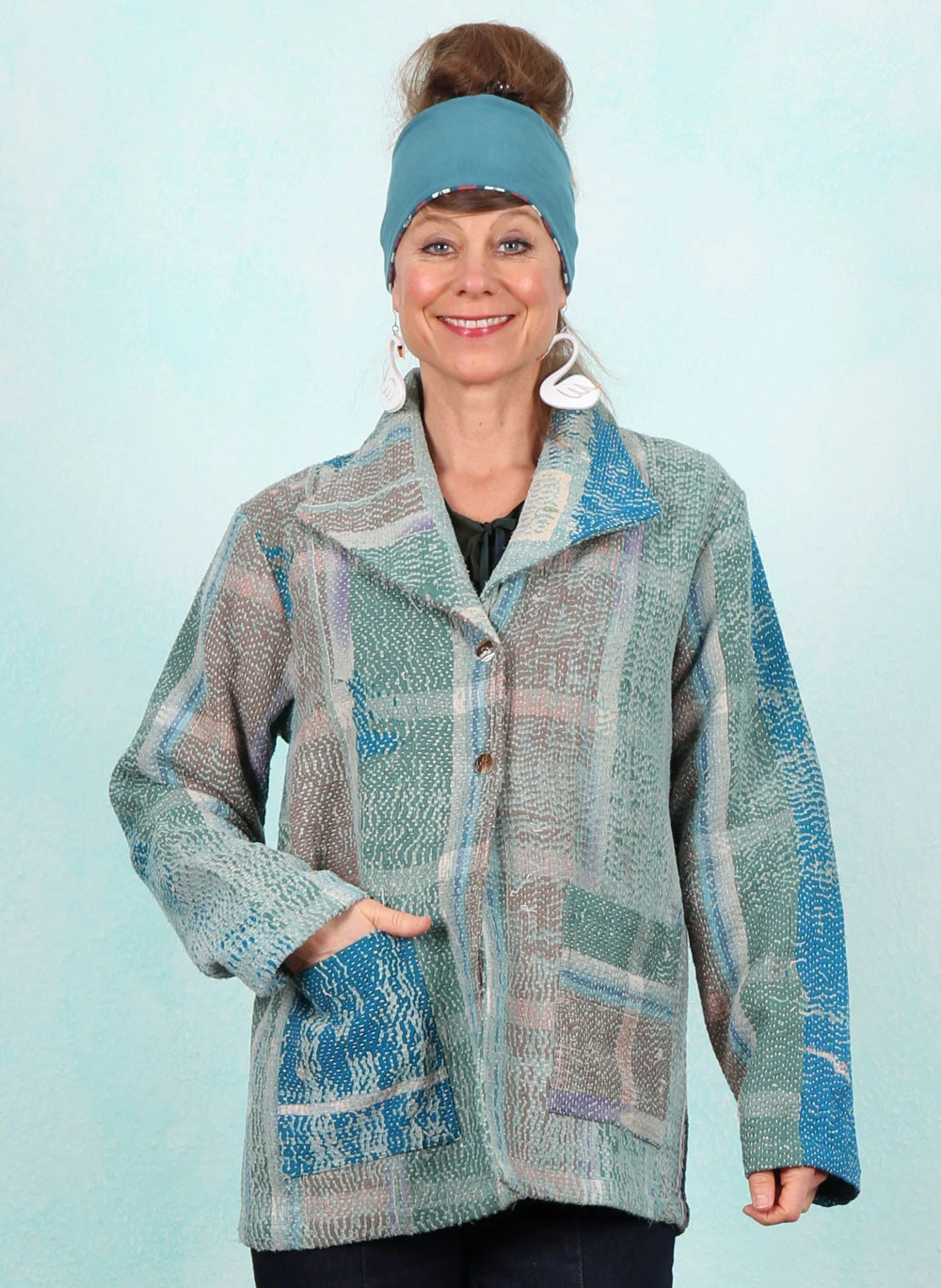 Jacke, HANNE-254, green-turquoise-petrol - Image 2