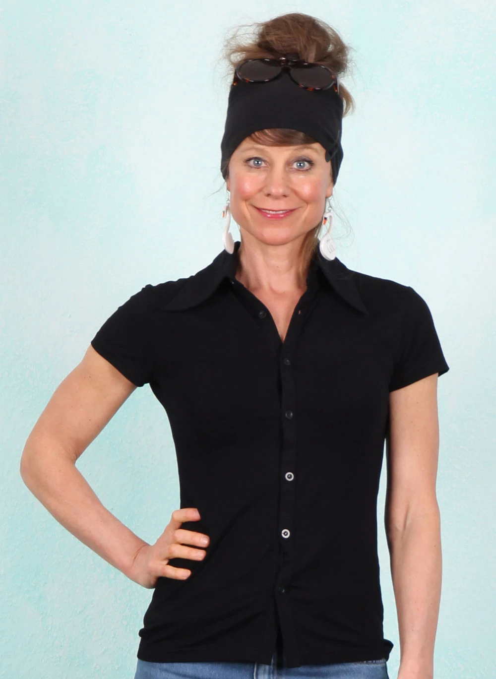 Bluse, HD027A-BVS-W00, black - Image 1
