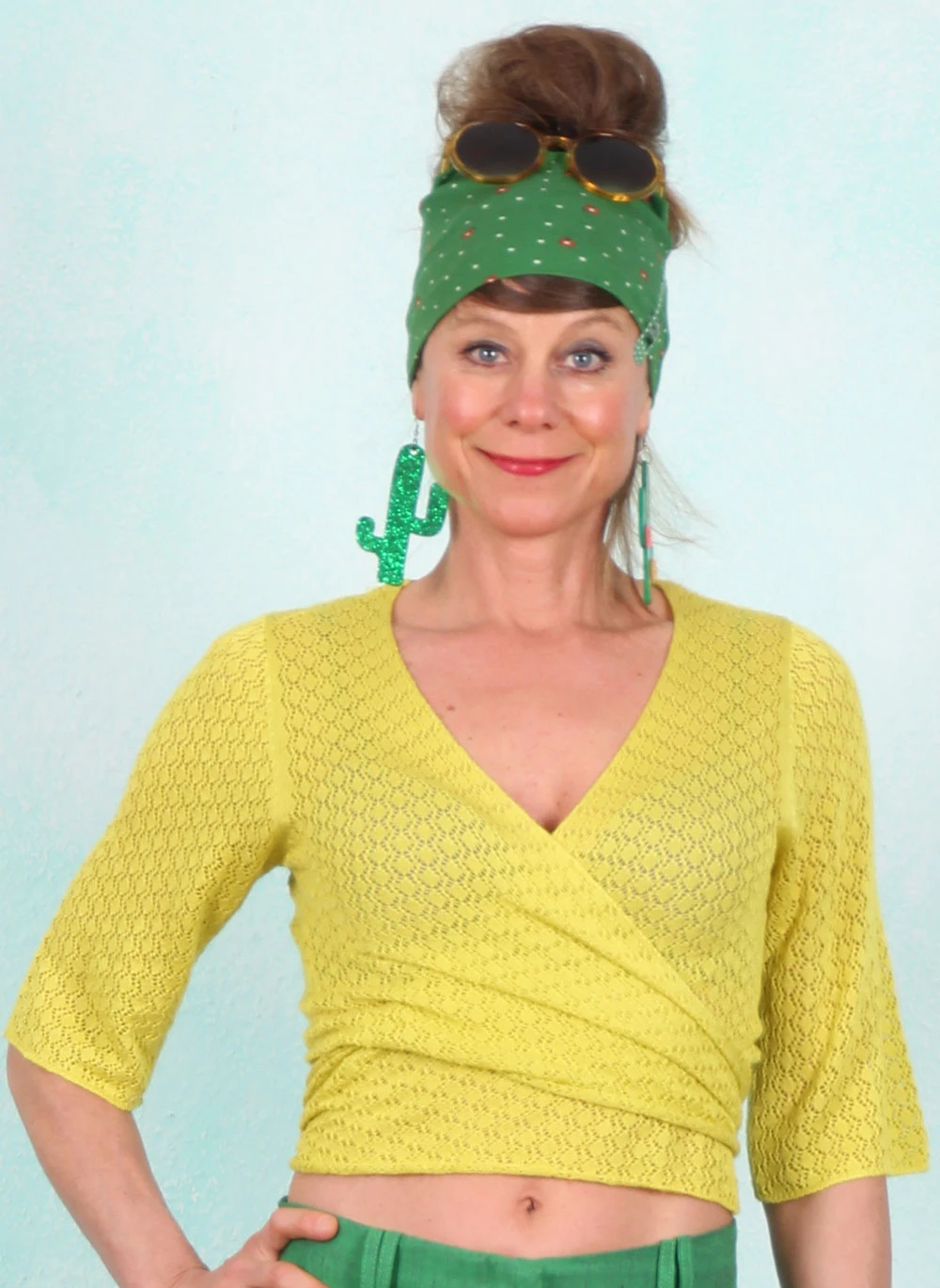 Cardigan, HF066-BRES-C70, yellow - Image 1