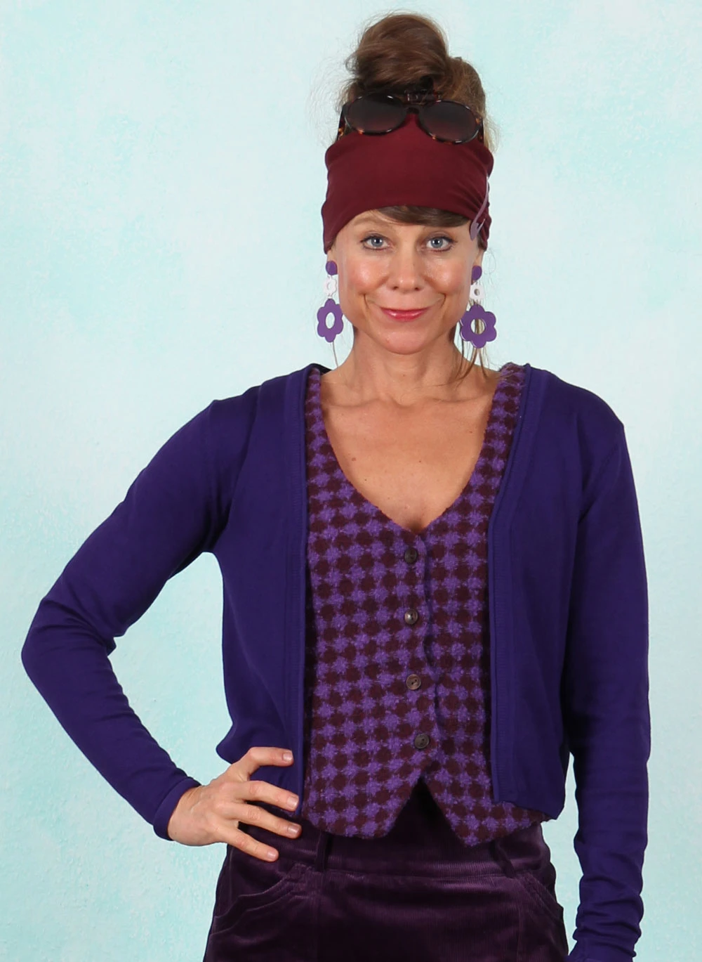 Cardigan, HX005-BRES-X01, purple - Image 1