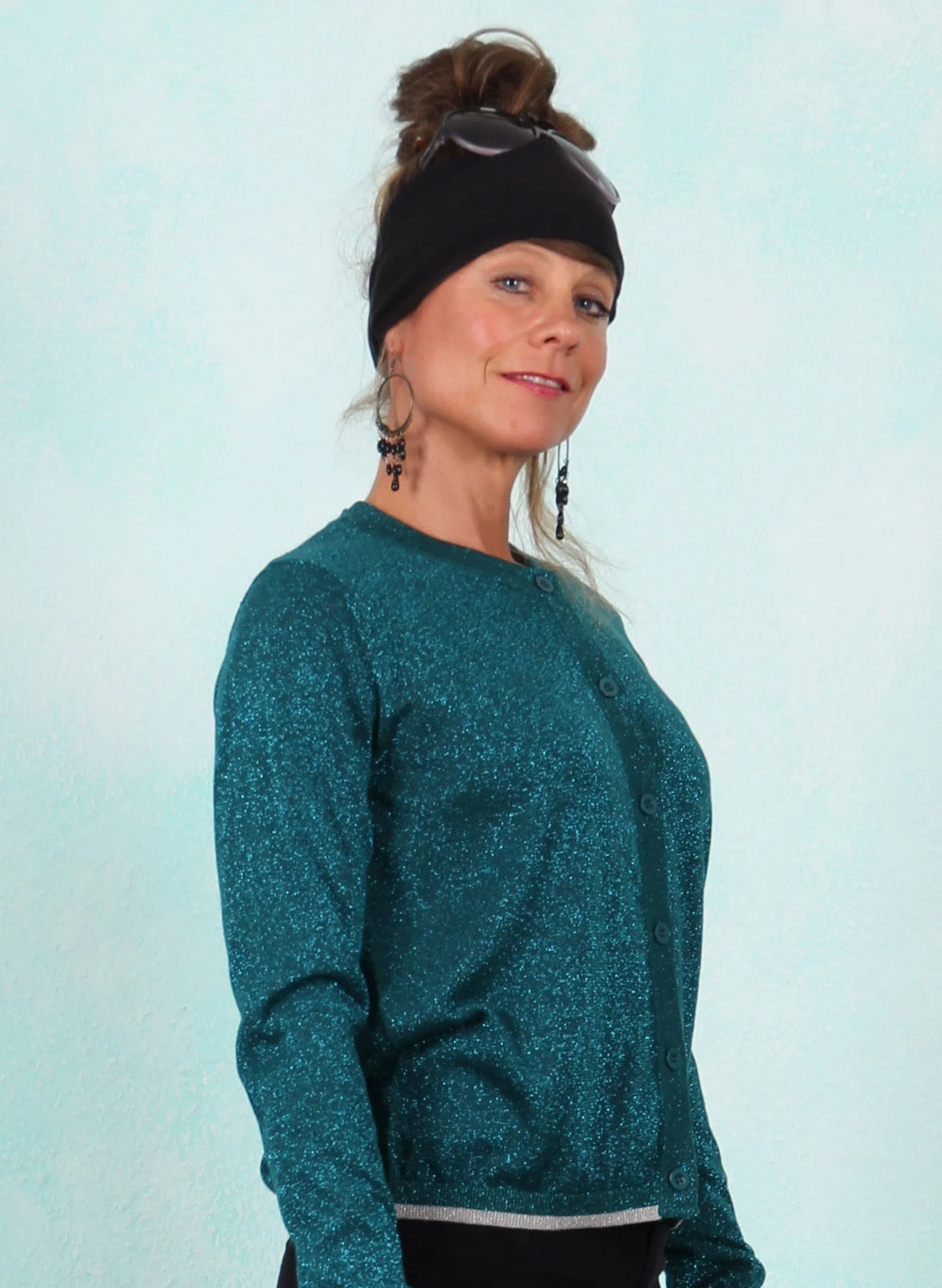 Cardigan, K0891, sparkling-petrol - Image 2