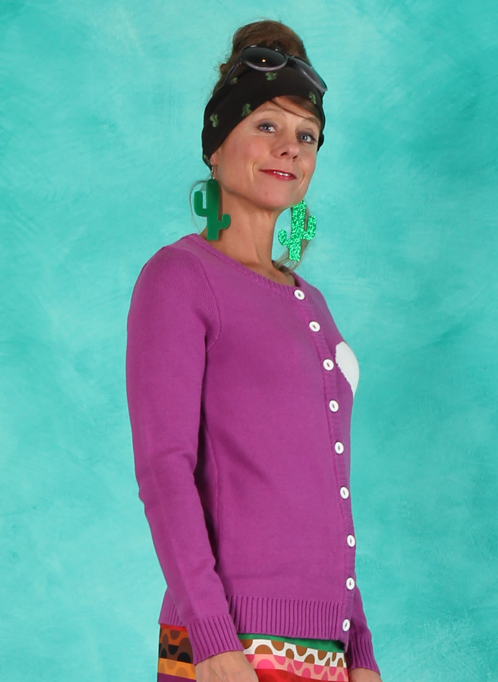 Cardigan, KNI-CAR-1510, purple - Image 2