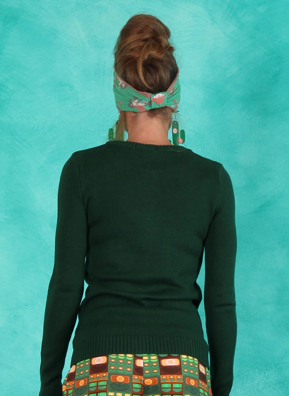 Cardigan, KNI-CAR-1513, green - Image 3
