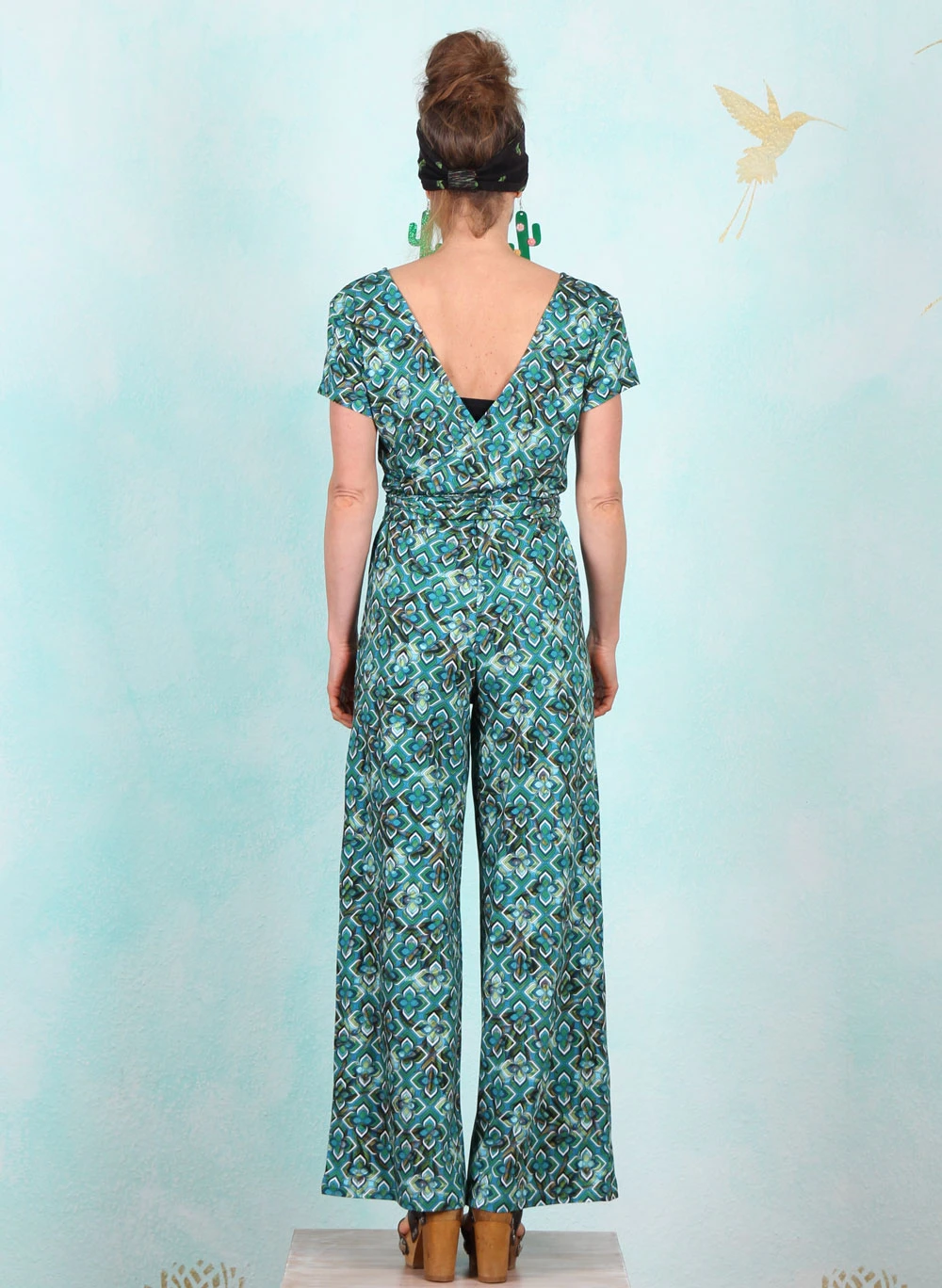 Jumpsuit, LASU24151, blue-green - Image 3