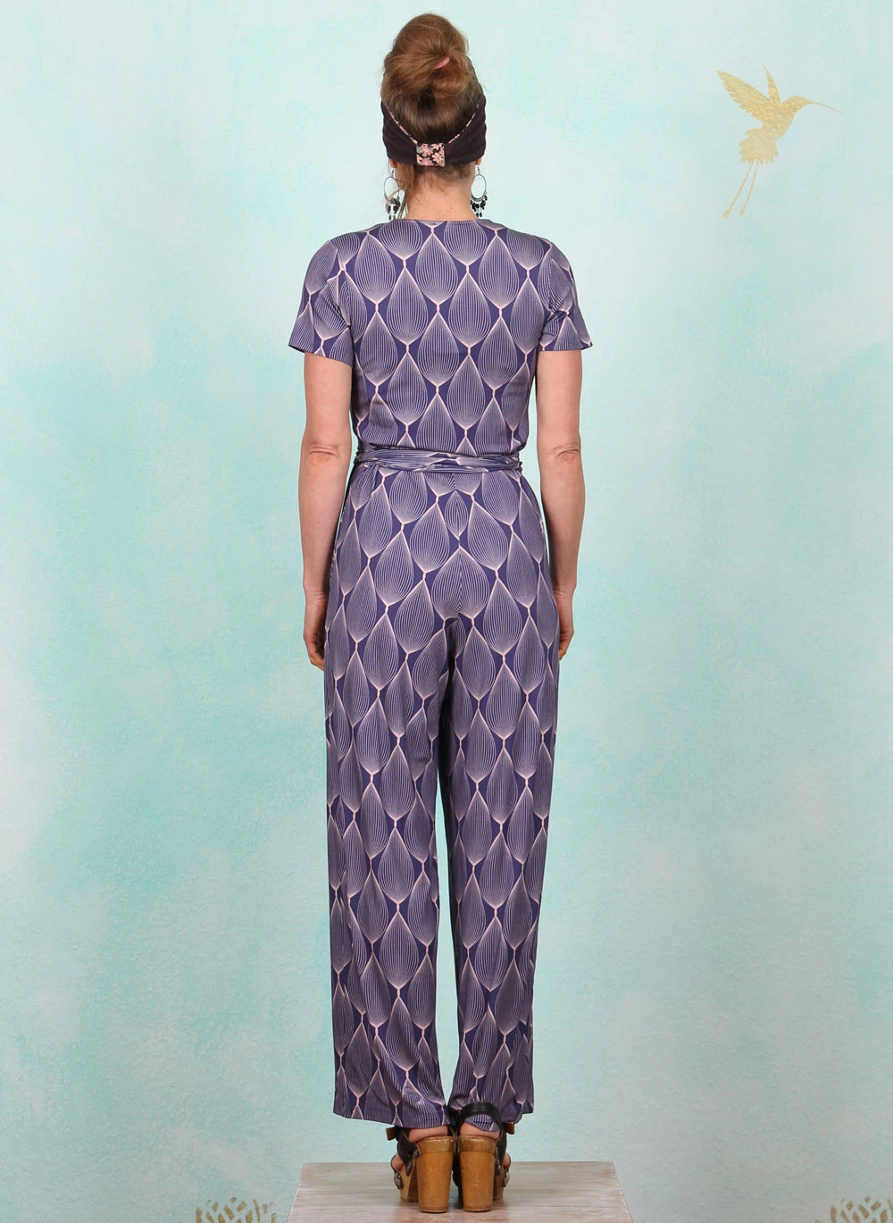 Jumpsuit, LASU25221, blue-grey-rose - Image 3