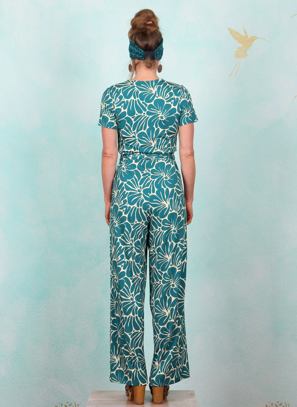 Jumpsuit, LASU25222, petrol-beige - Image 3